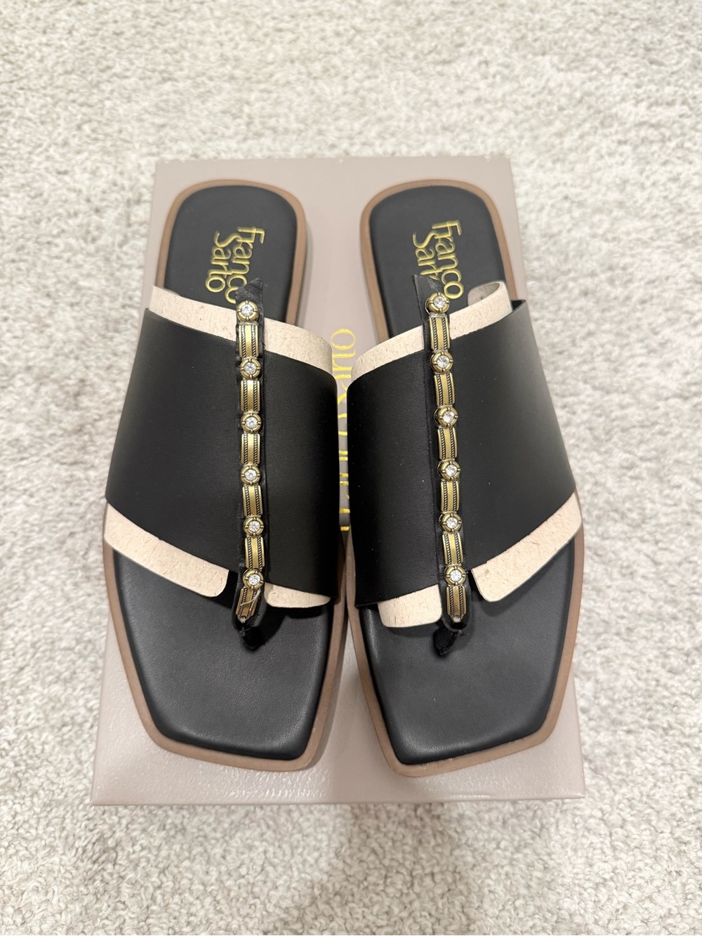 Franco Sarto Megs Rhinestone Sandal Black